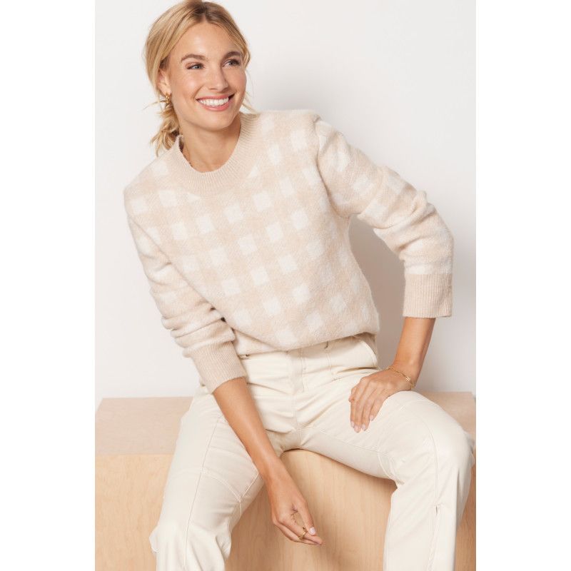 EVEREVE Collette Checkered Strong Shoulder Pullover | EVEREVE | Evereve