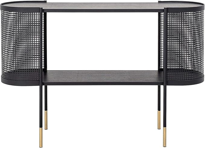 Bloomingville Metal Console Shelf & Brass Finish Legs Table, Black | Amazon (US)