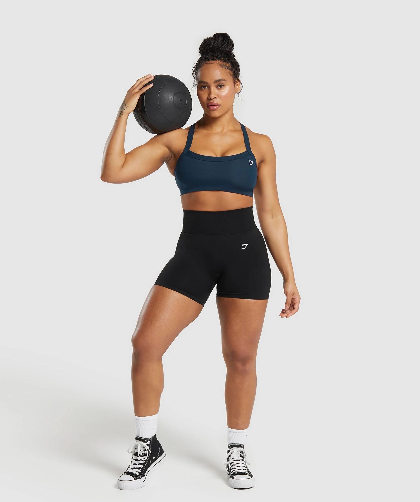 Gymshark Cotton Lifting Sports Bra - Navy | Gymshark US