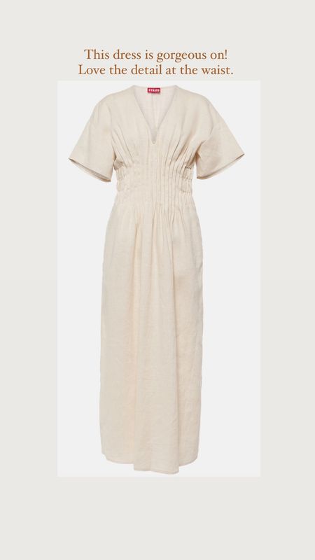 Another ivory dress to consider: the pleating detail at the waist is gorgeous. I wear a Small. 

@nordstrom #NordstromPartner

#LTKStyleTip #LTKTravel #LTKSeasonal