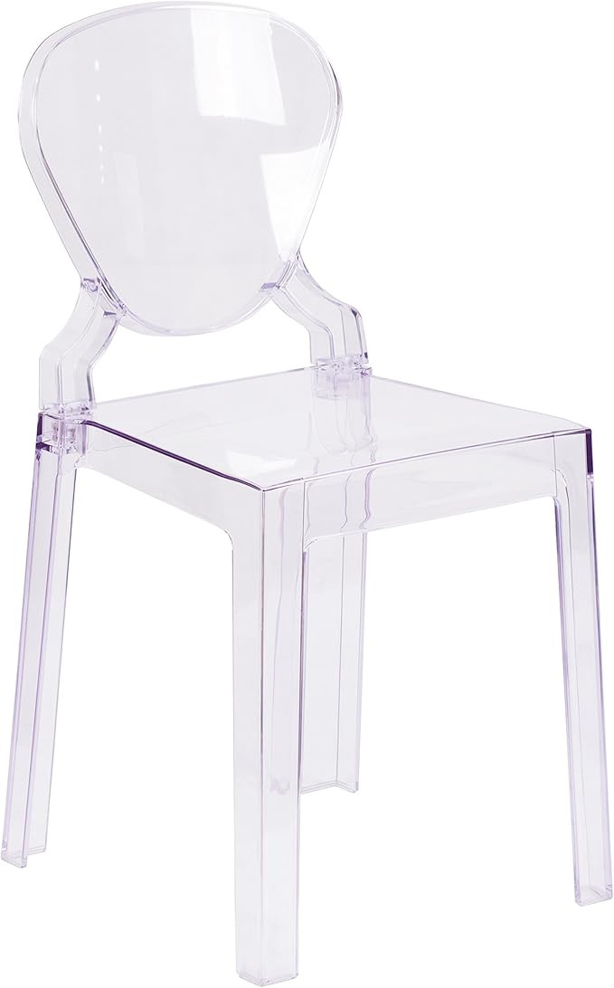 Flash Furniture Ghost Chair with Tear Back in Transparent Crystal | Amazon (US)