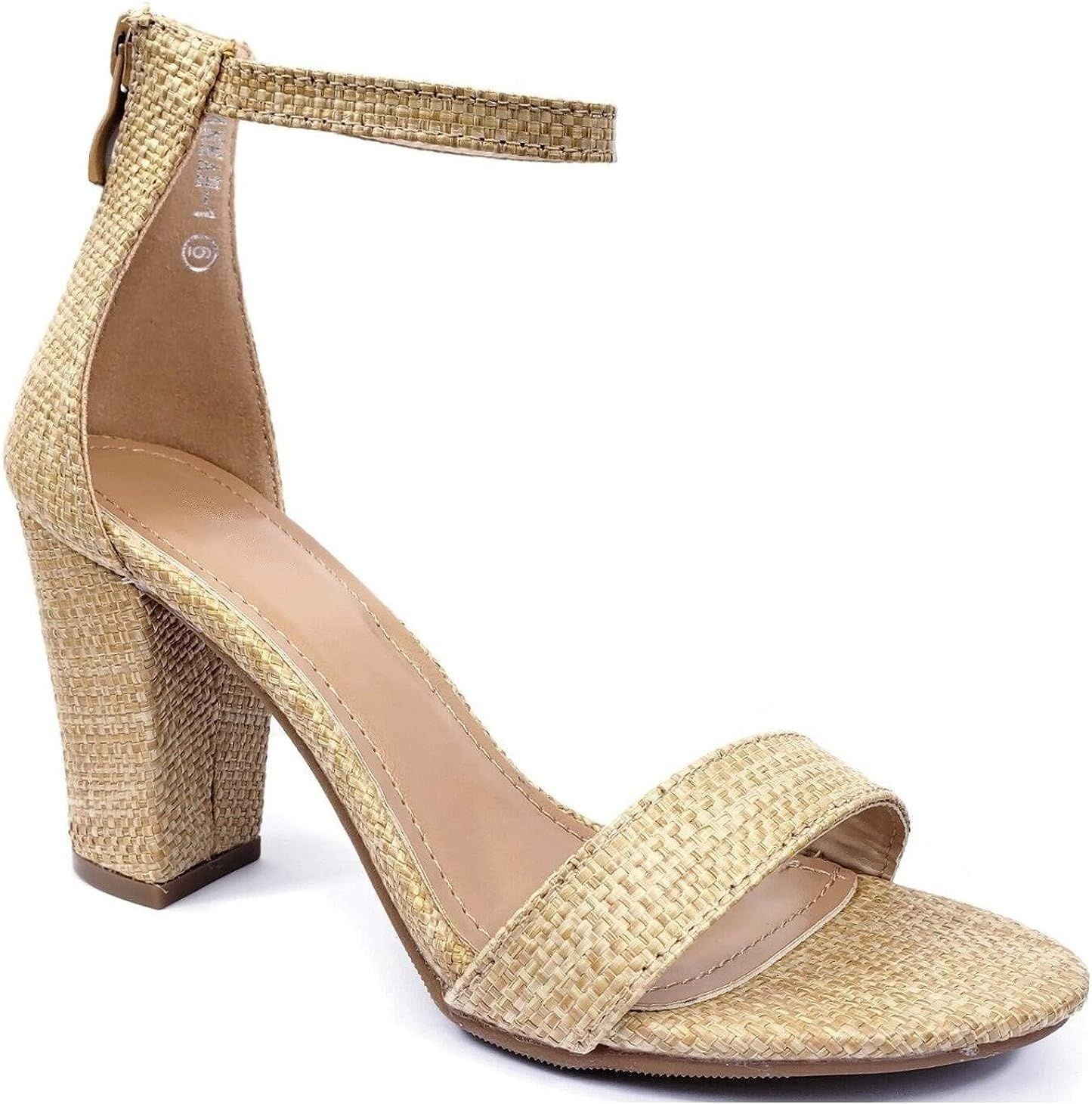 TOP Moda Womens Hannah-1 Platform Chunky Heel Metallic Glitter Party Ankle Strap High Heel Sandal | Amazon (US)