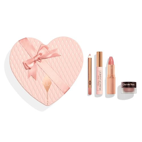 Charlotte Tilbury Pillow Talk Icons On the Go Kit - 4-Piece Makeup Set with Cream Eyeshadow, Mini Matte Lipstick, Lip Liner & Liquid Highlighter Blush in Iconic Nude-Pink Tones | Amazon (US)