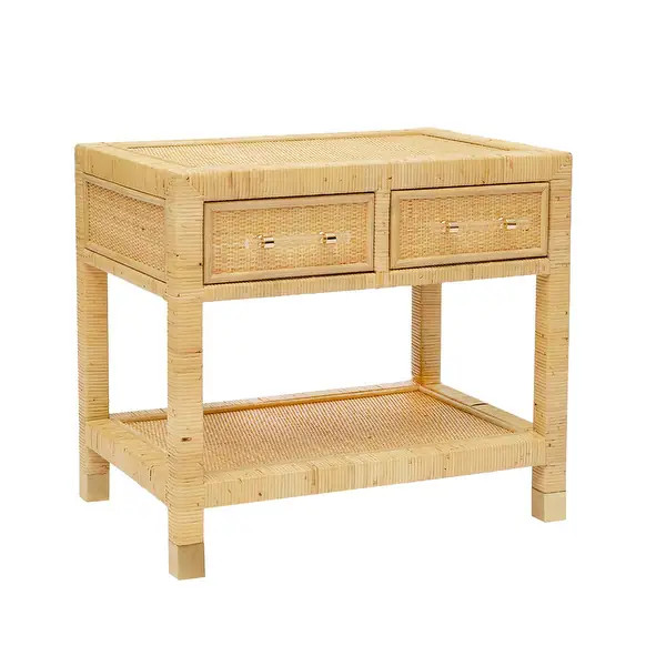 Amara Natural Rattan Nightstand | Bed Bath & Beyond