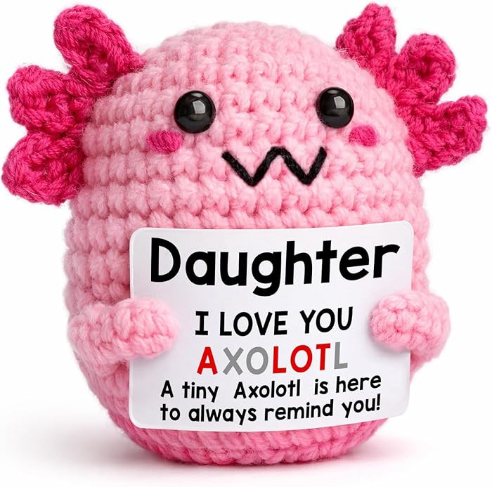 Easter Basket Stuffers for Teen Girls & Kids, Handmade Crochet Axolotl, Cute Trendy Gift for Twee... | Amazon (US)