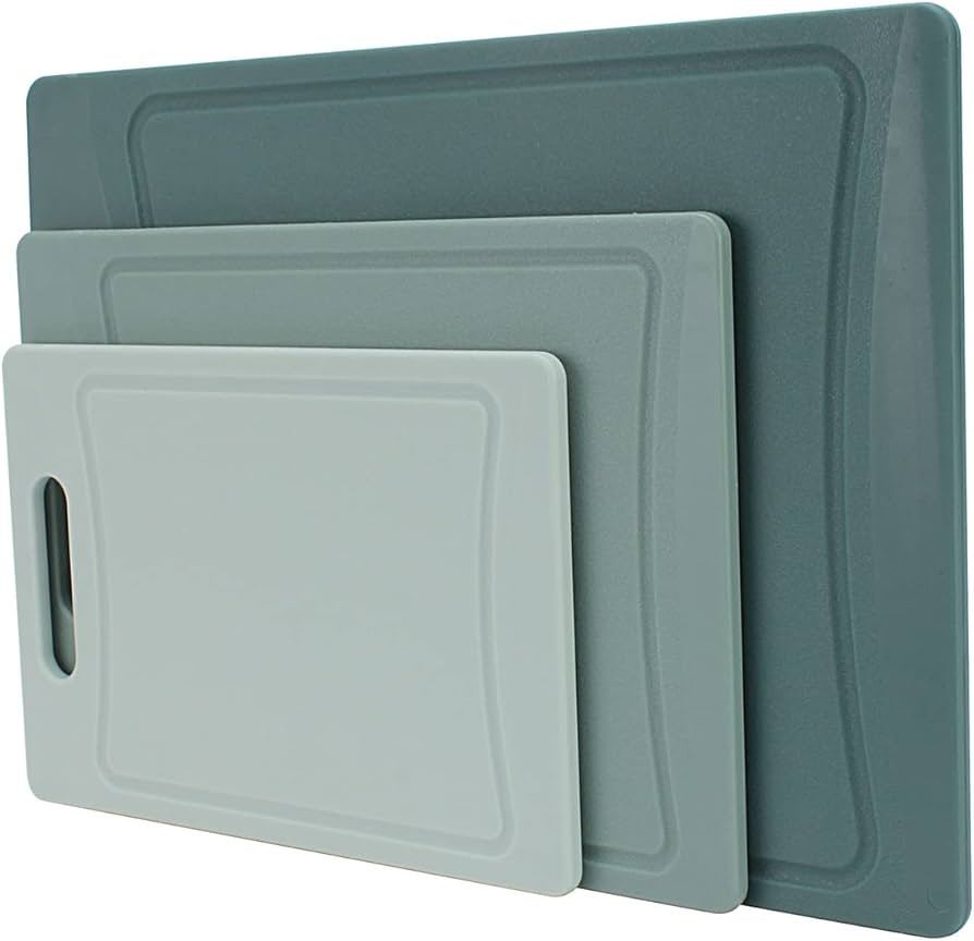 COOK WITH COLOR Non-Slip Cutting Board Set – Kitchen Essentials with Easy Grip Handle for Meat,... | Amazon (US)