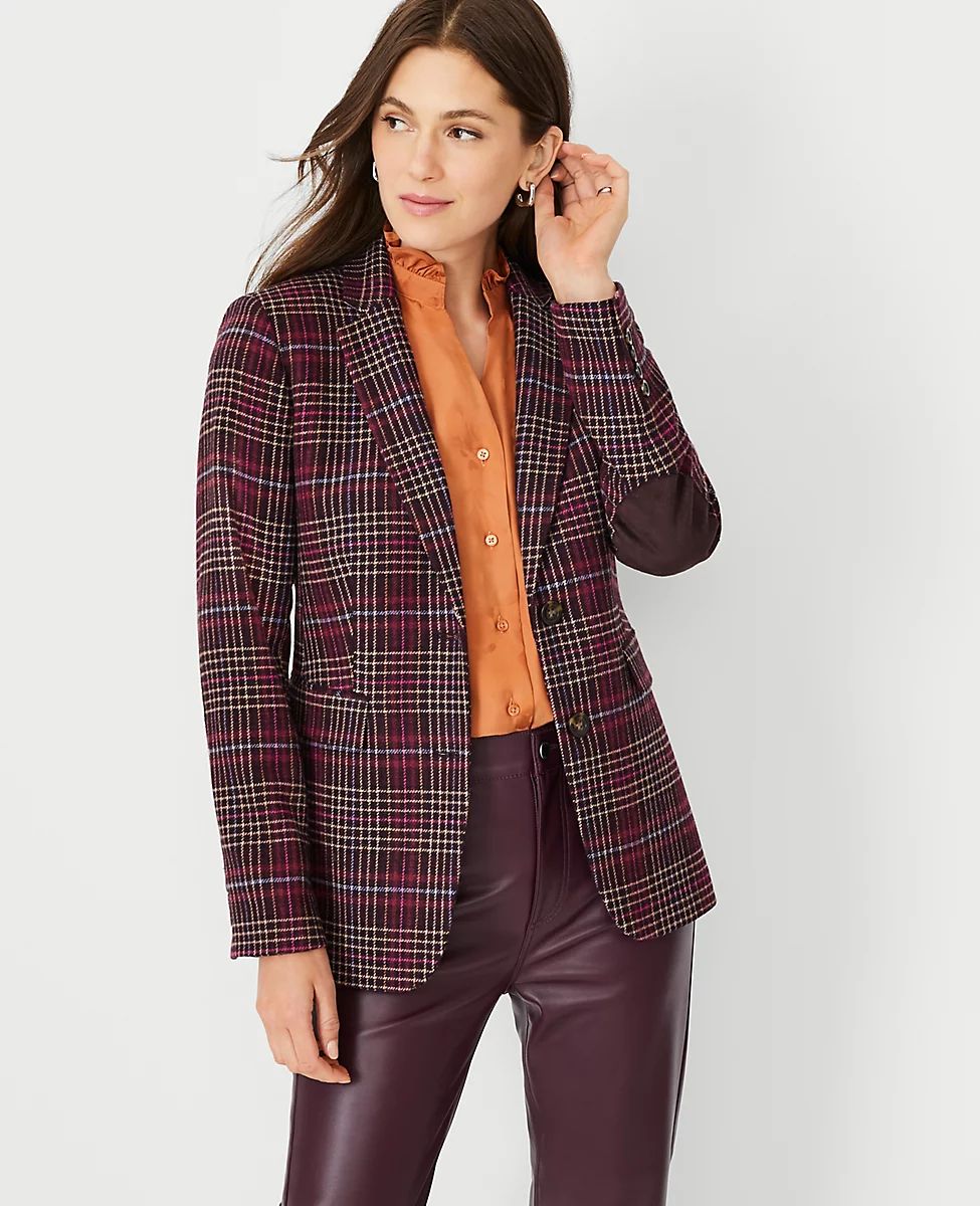 The Greenwich Blazer in Brushed Plaid Wool Blend | Ann Taylor (US)