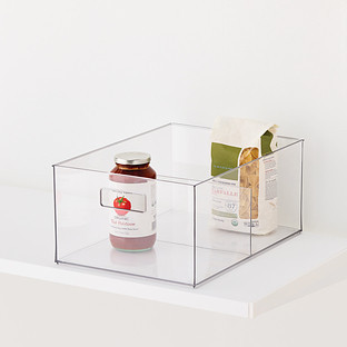 Everything Organizer® Case of 4 Wide All-Purpose Divided Bins Clear | The Container Store