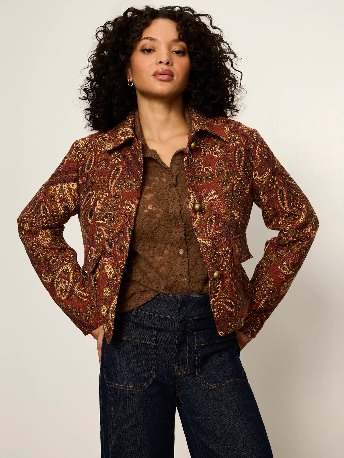 Avid Tapestry Jacket Gilded Gold | Sanctuary Clothing