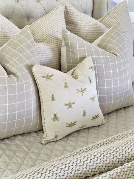 HOME \ bed pillows! Euro sham, neutral plaid and embroidered find🐝

H&M
Bedroom decor 

#LTKhome #LTKunder50