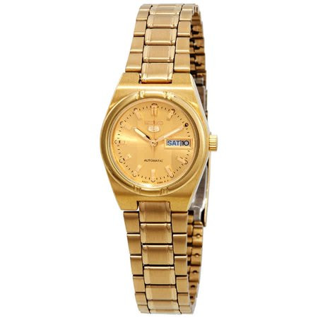 Seiko Women s SYM600K Seiko 5 Automatic Gold Dial Gold-Tone Stainless Steel Watch | Walmart (US)
