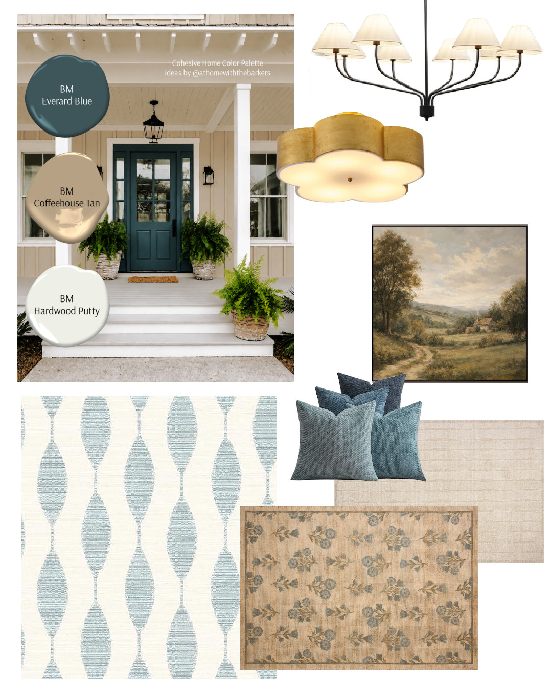 Home interior design inspiration, wallpaper, area rugs, light fixtures, exterior paint color 

 #LTKHome #LTKSaleAlert