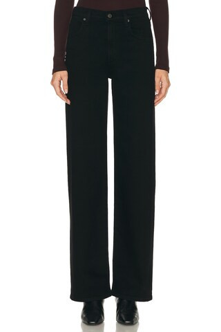 Citizens of Humanity Annina Straight Leg Jeans in Black | FWRD 