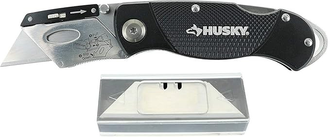 Husky 21113 Folding Sure-Grip Lock Back Utility Knife w/ 10 Disposable Blades Included (Colors Va... | Amazon (US)