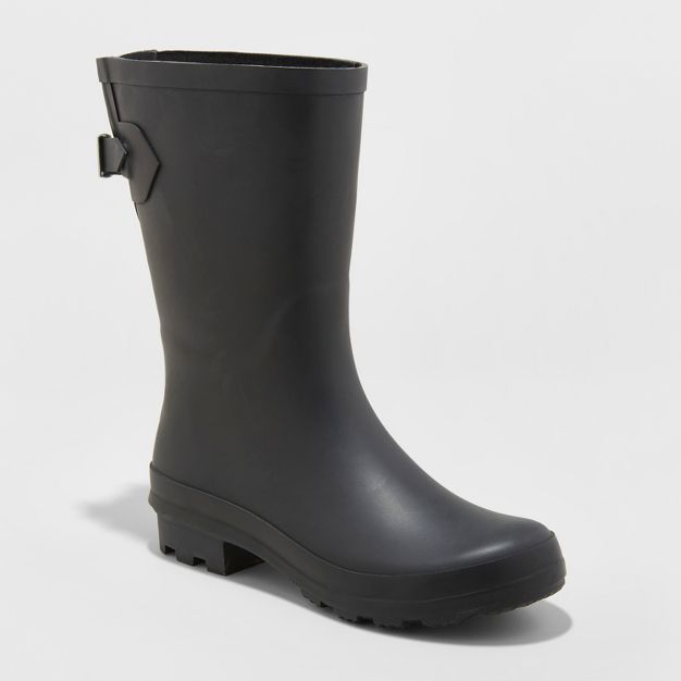Women's Vicki Mid Calf Rain Boots - A New Day&#8482; Black 7 | Target