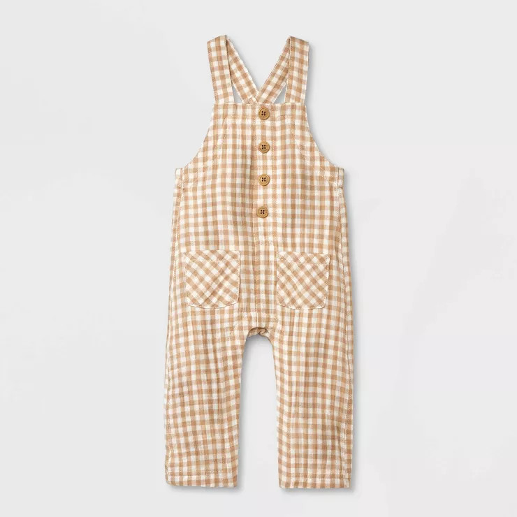Baby Boys' Gingham Overalls - Cat & Jack™ Cream | Target