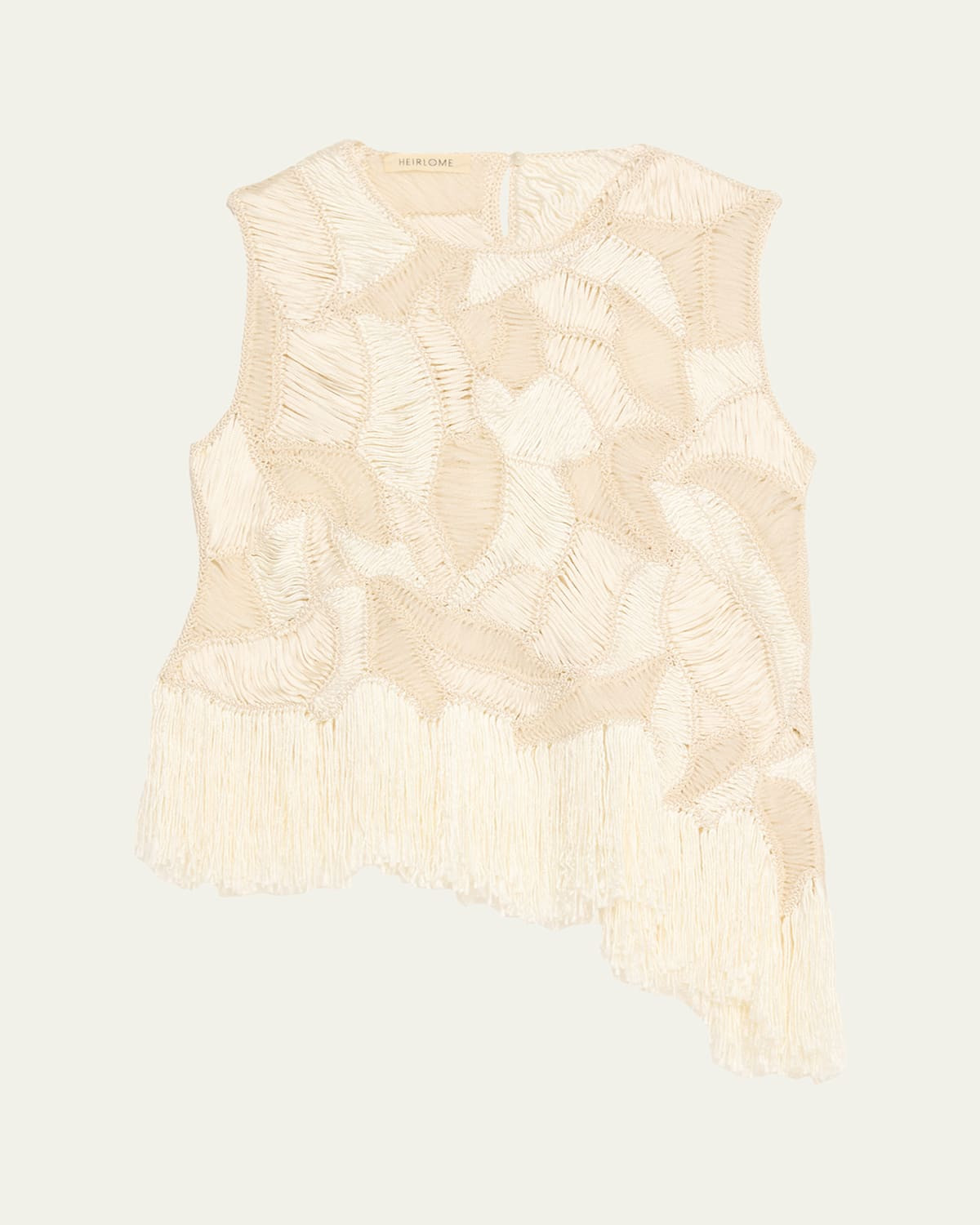 Maureen Asymmetric Fringe Embroidered Sleeveless Top | Bergdorf Goodman