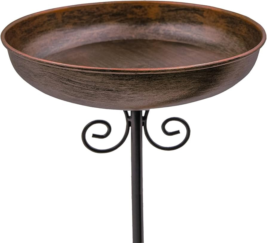 Small Metal Bird Bath for Outdoors, 10" Dia Bowl with Stake Birdbaths Garden Yard Lawn Decor 0.4 ... | Amazon (US)
