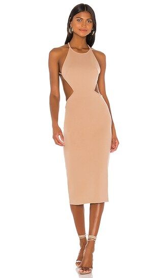 superdown Zayne Midi Dress in Tan. - size XL (also in L, M, S, XS, XXS) | Revolve Clothing (Global)