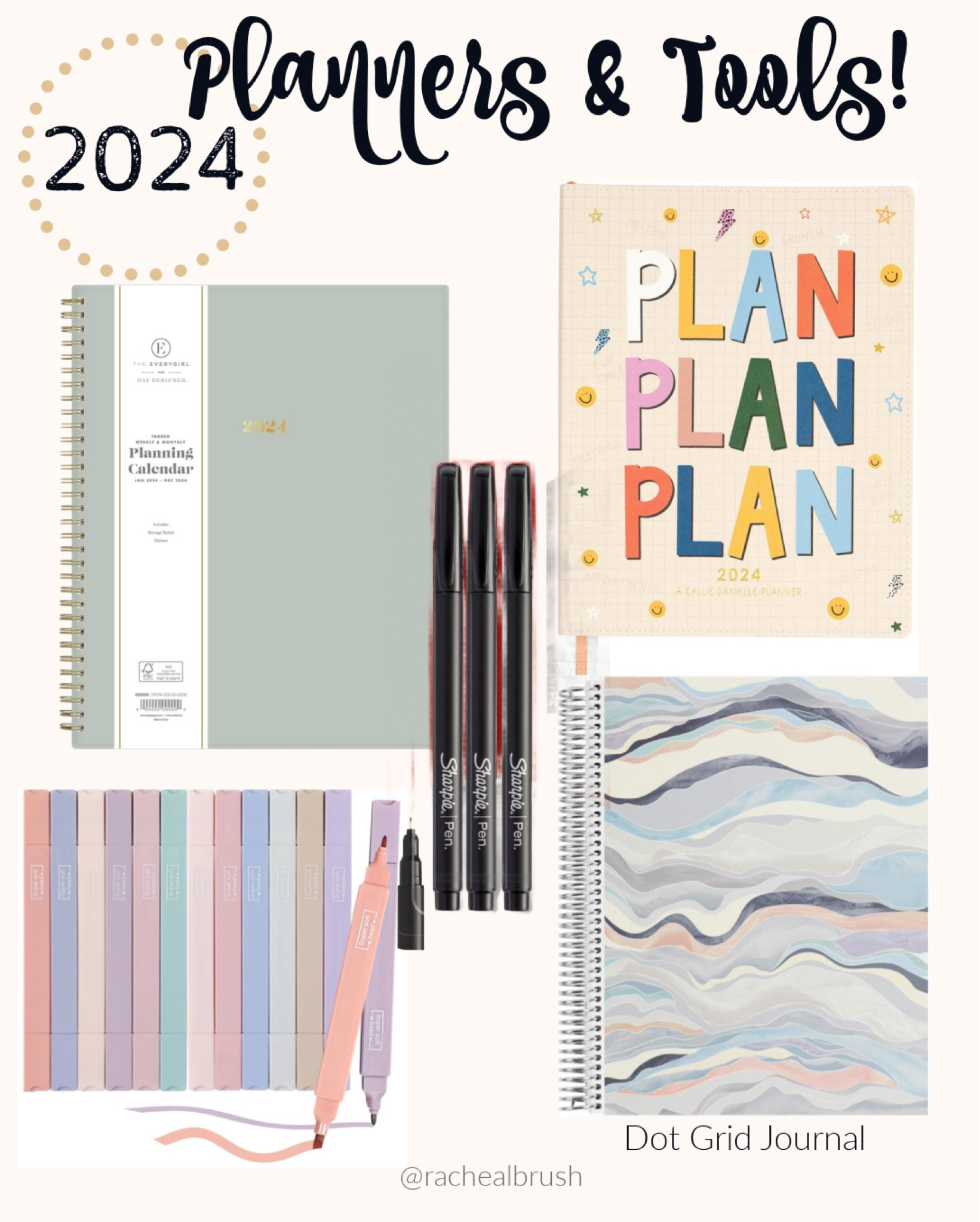 2024 Planners & Tools. Dot grid journal. Calendar. Highlighters. Felt tip pens  

#LTKworkwear #LTKGiftGuide #LTKhome