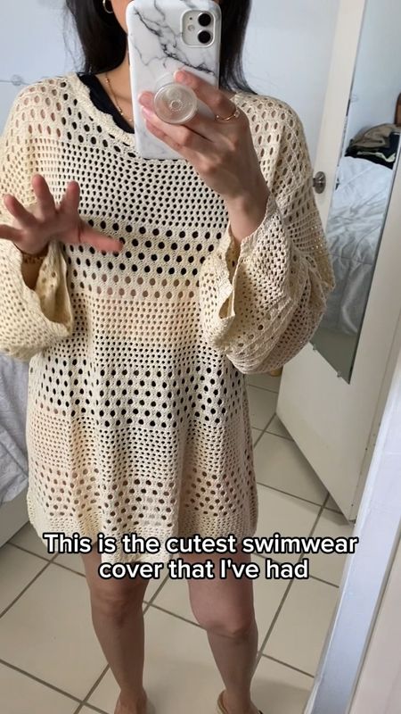 Wearing the cutest swimsuit cover up! Color Apricot, size small. It’s loose, relaxed, and so comfy 💕

Bathing suit, bikini, summer, beach, Walmart finds, long sleeve, crochet 

#LTKVideo #LTKtravel #LTKswim