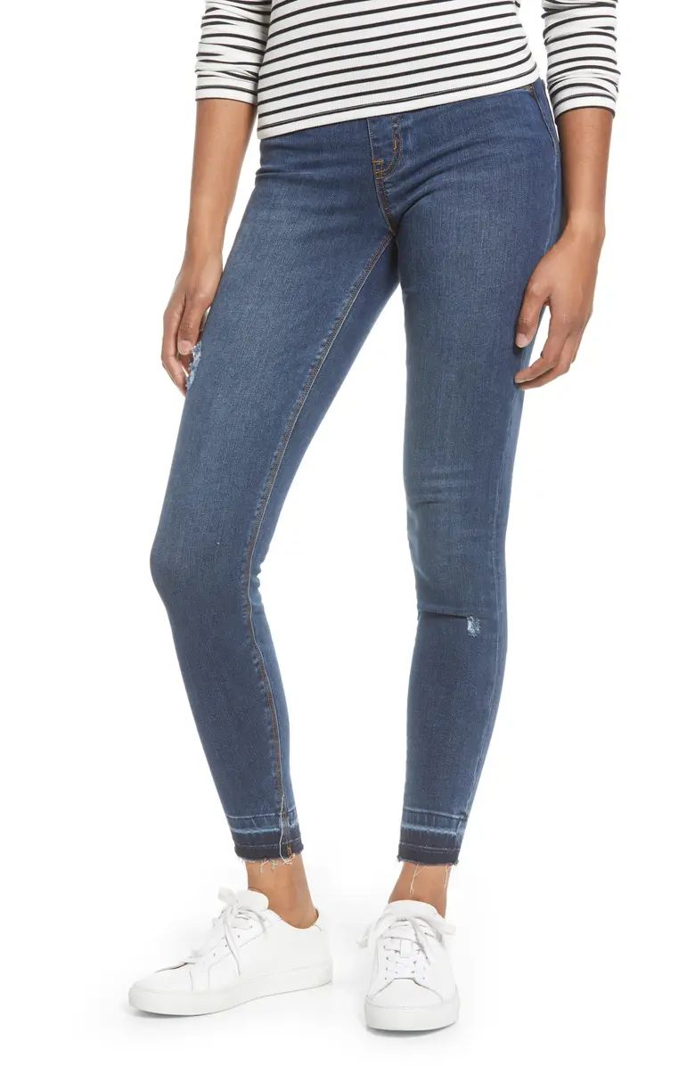 Distressed High Waist Ankle Denim Leggings | Nordstrom