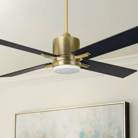 52" Craftmade Teana Satin Brass LED Ceiling Fan with Remote - #81M28 | Lamps Plus | Lamps Plus