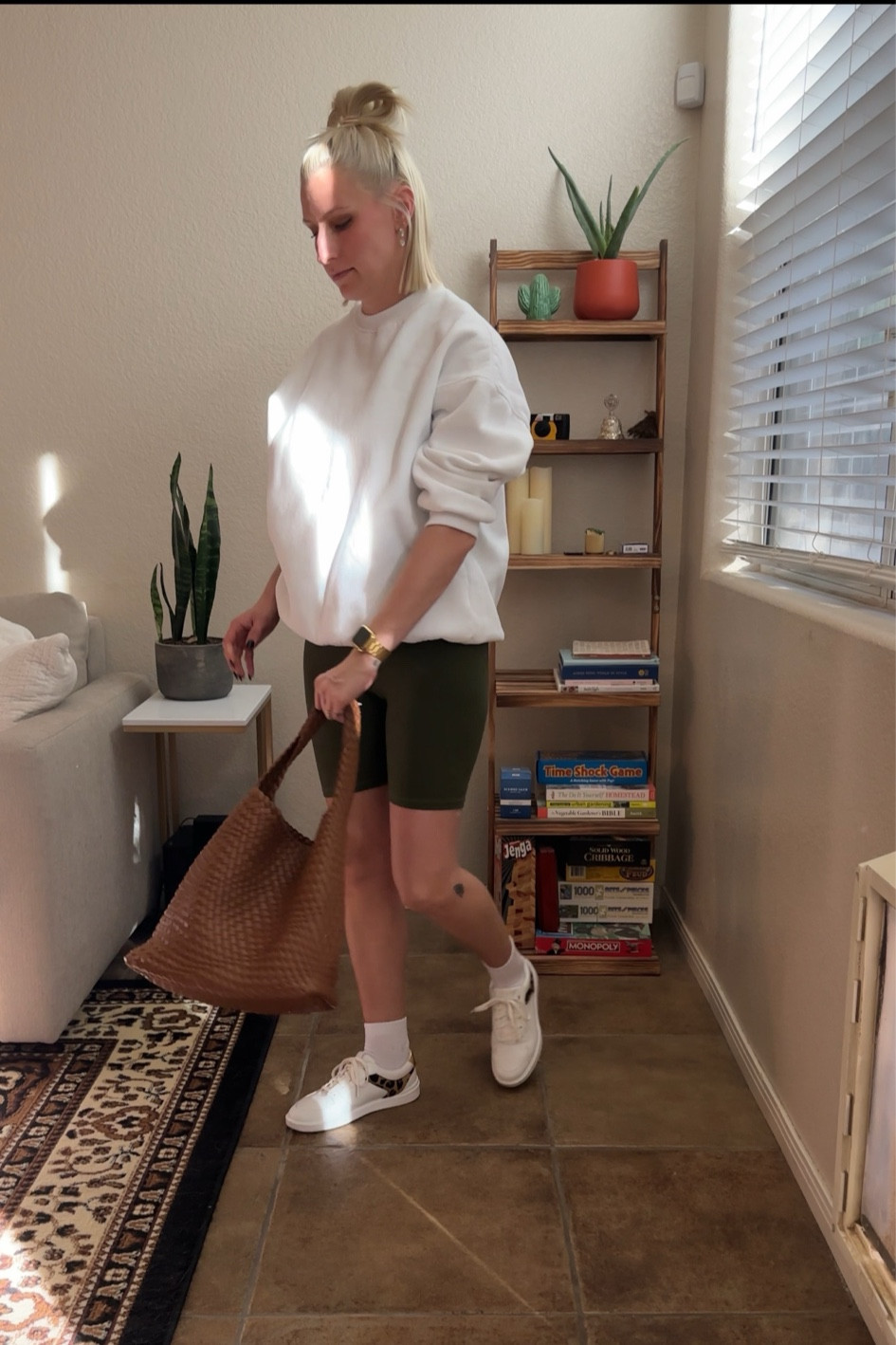 styling maternity biker shorts and an oversized sweater 

all tts in my regular size smalll

#LTKstyletip #LTKbump #LTKfindsunder50