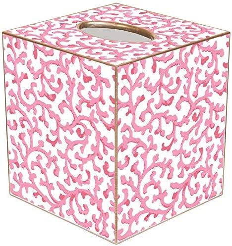 Amazon.com: Marye-Kelley TB871 - Pink Waverly Scroll Tissue Box Cover : Home & Kitchen | Amazon (US)