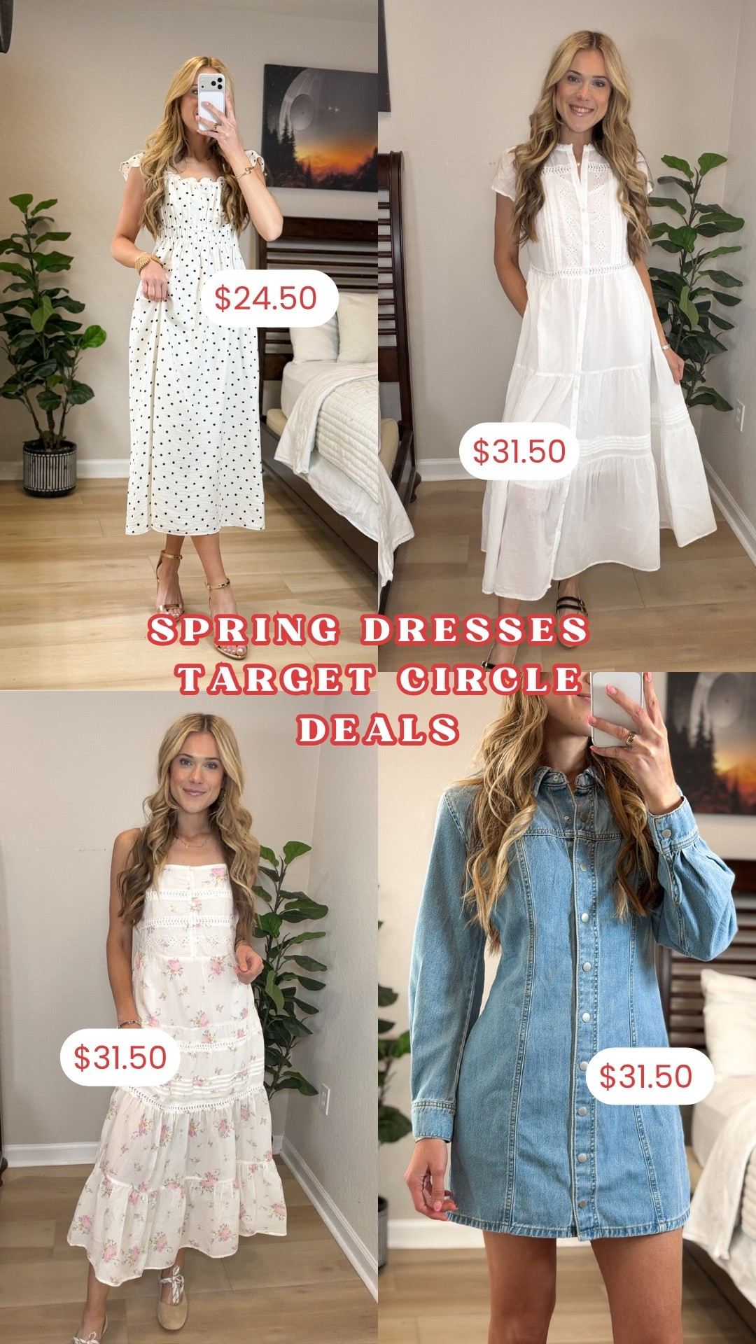 @Target Spring dress roundup from Target 🌸 all under $35!! So many flattering, easy-to-wear styles—think flowy maxis, classic white dresses, and a denim mini you can style all season 🙌

#LTKSaleAlert #LTKootd #LTKTall
