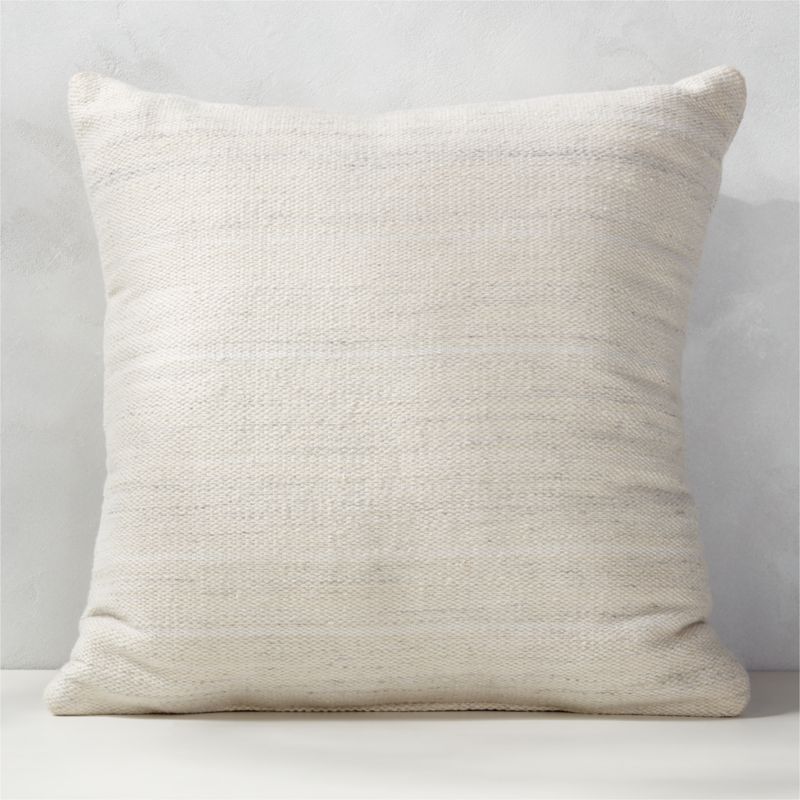 23" Waverly Ivory Textured Outdoor Patio Throw Pillow | CB2 | CB2