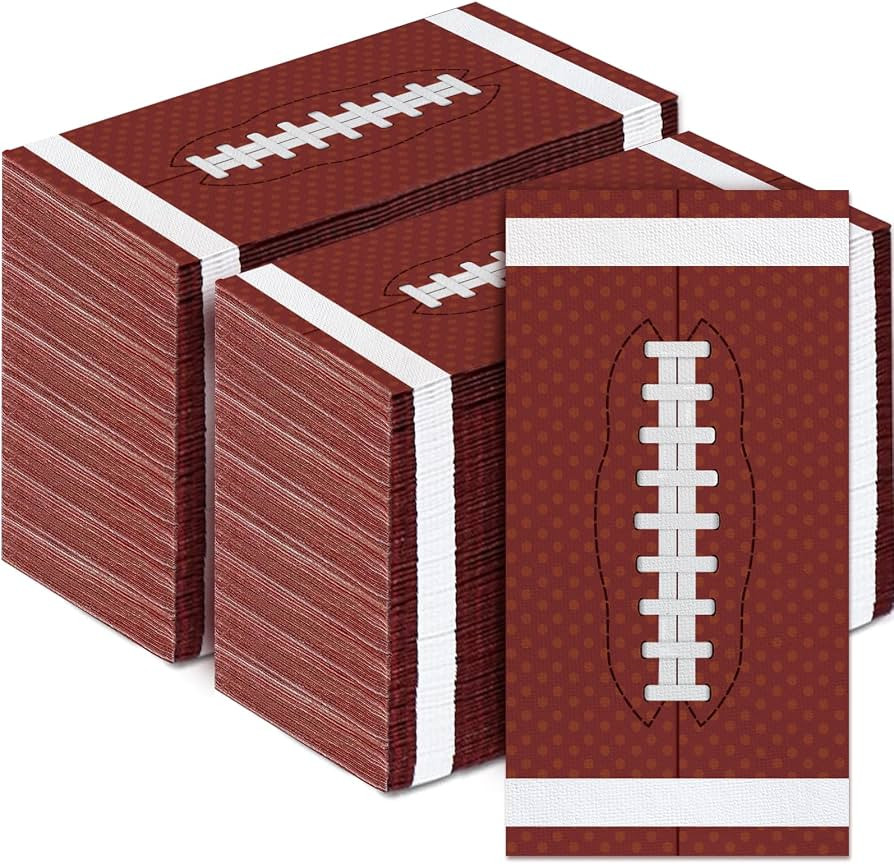 100pcs Football Paper Napkins, Football Party Guest Napkins, 3-Ply Sports Party Disposable Hand T... | Amazon (US)