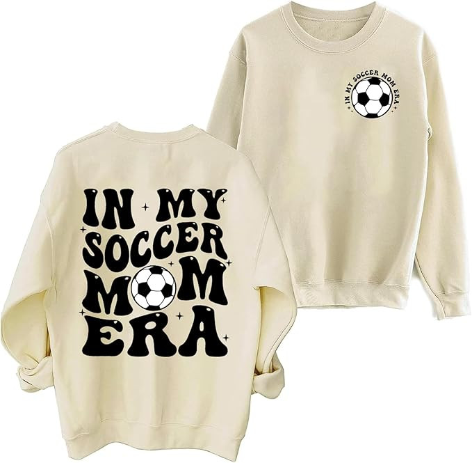 Soccer Mom Sweatshirt Women Funny In My Soccer Mom Era Graphic Shirts Fall Football Mama Long Sle... | Amazon (US)