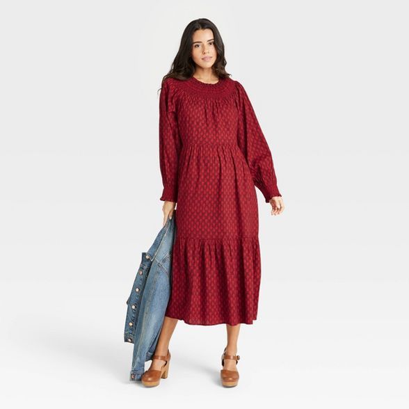 Women's Balloon Long Sleeve Tiered Dress - Universal Thread™ | Target