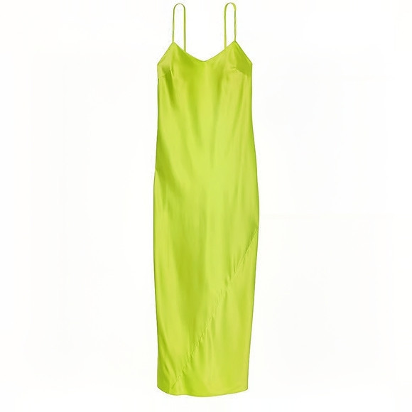 NWT Victoria’s Secret Lime Satin Long Slip Dress | Poshmark