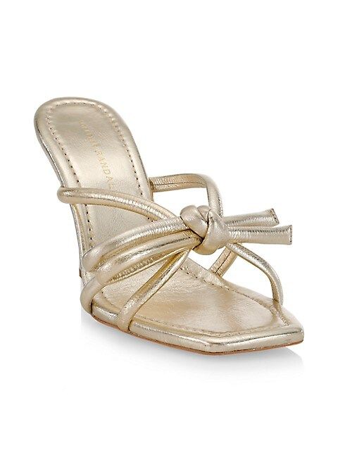 Loeffler Randall Margi Bow Metallic Leather Sandals | Saks Fifth Avenue