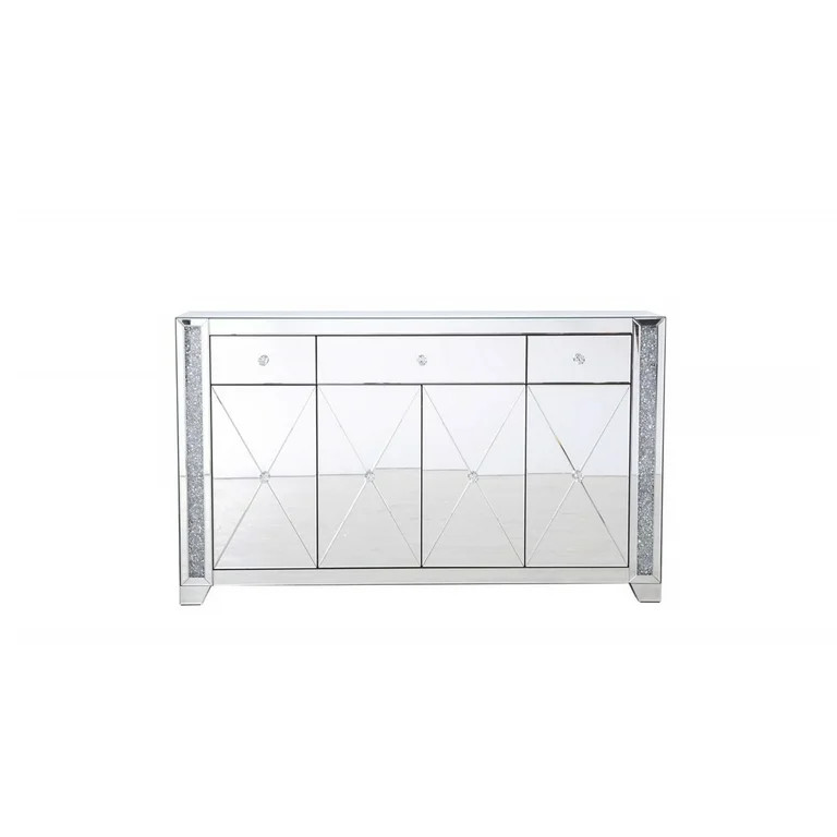 Elegant Decor 60 in silver crystal mirrored credenza - Walmart.com | Walmart (US)