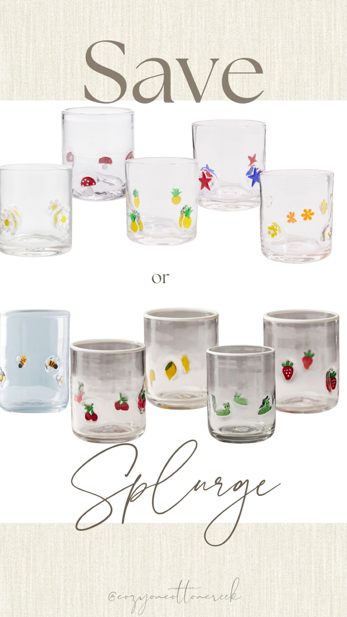 Save or splurge 
Icon glasses
Drinkware
Glassware
Drinking glasses
Anthropologie glasses
World market

#LTKFindsUnder50 #LTKSeasonal #LTKHome
