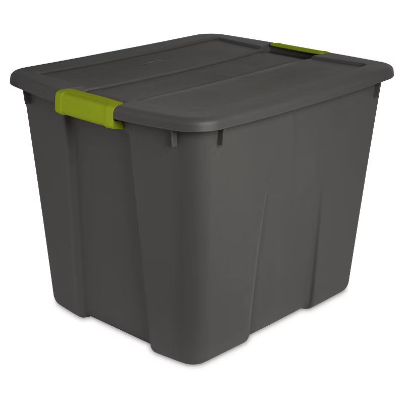 Sterilite 20gal Latching Tote Gray/Green | Target