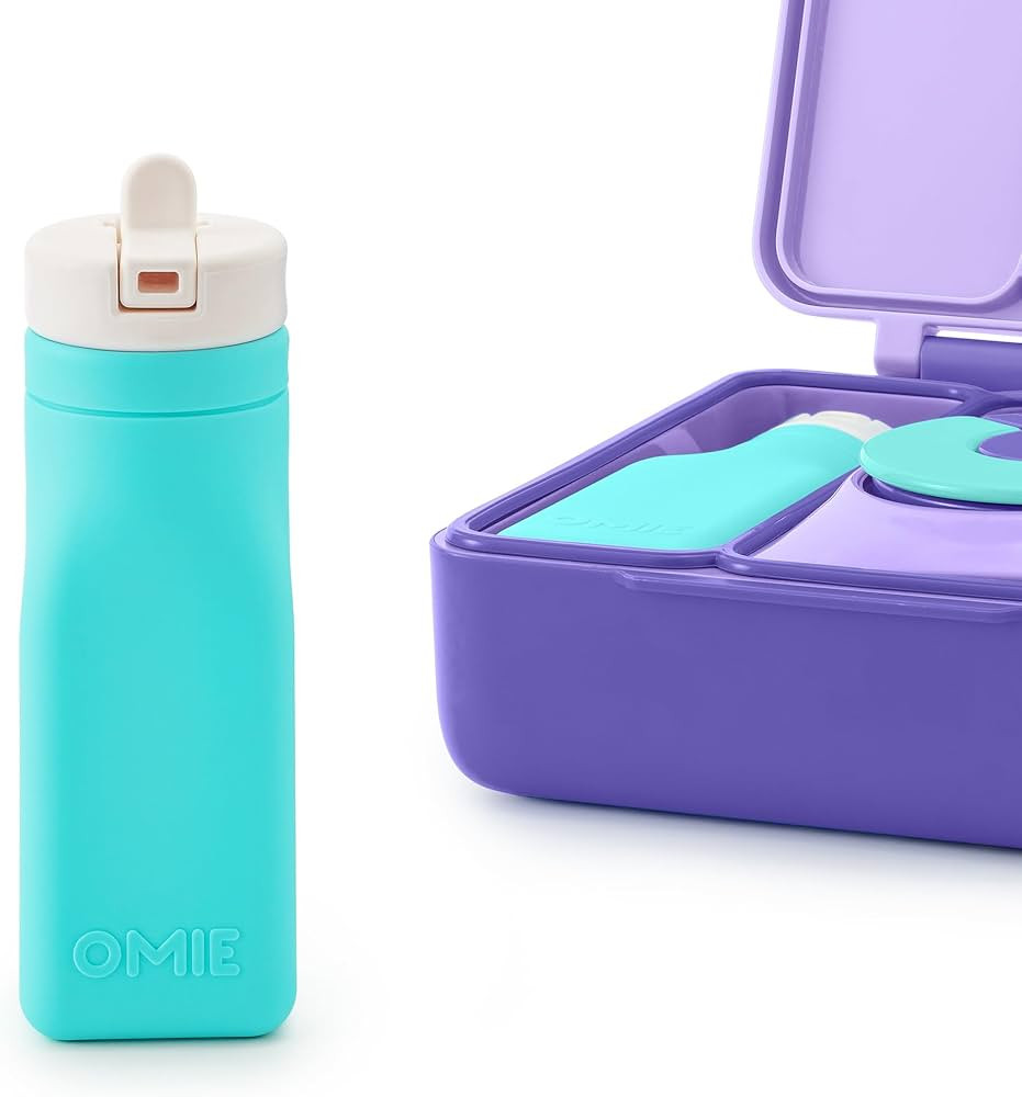 OmieBox Reusable Silicone Water Bottle - 8.7 oz, Straw Top, BPA-Free & Phthalate-Free, Leak-Proof... | Amazon (US)