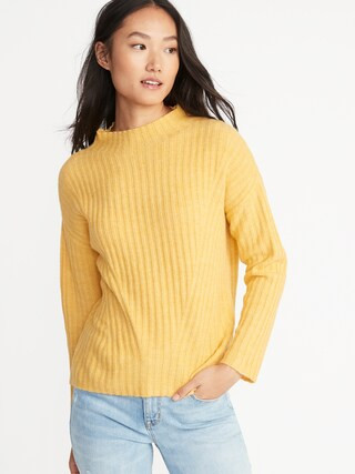 Mock-Neck Rib-Knit Sweater for Women | Old Navy US