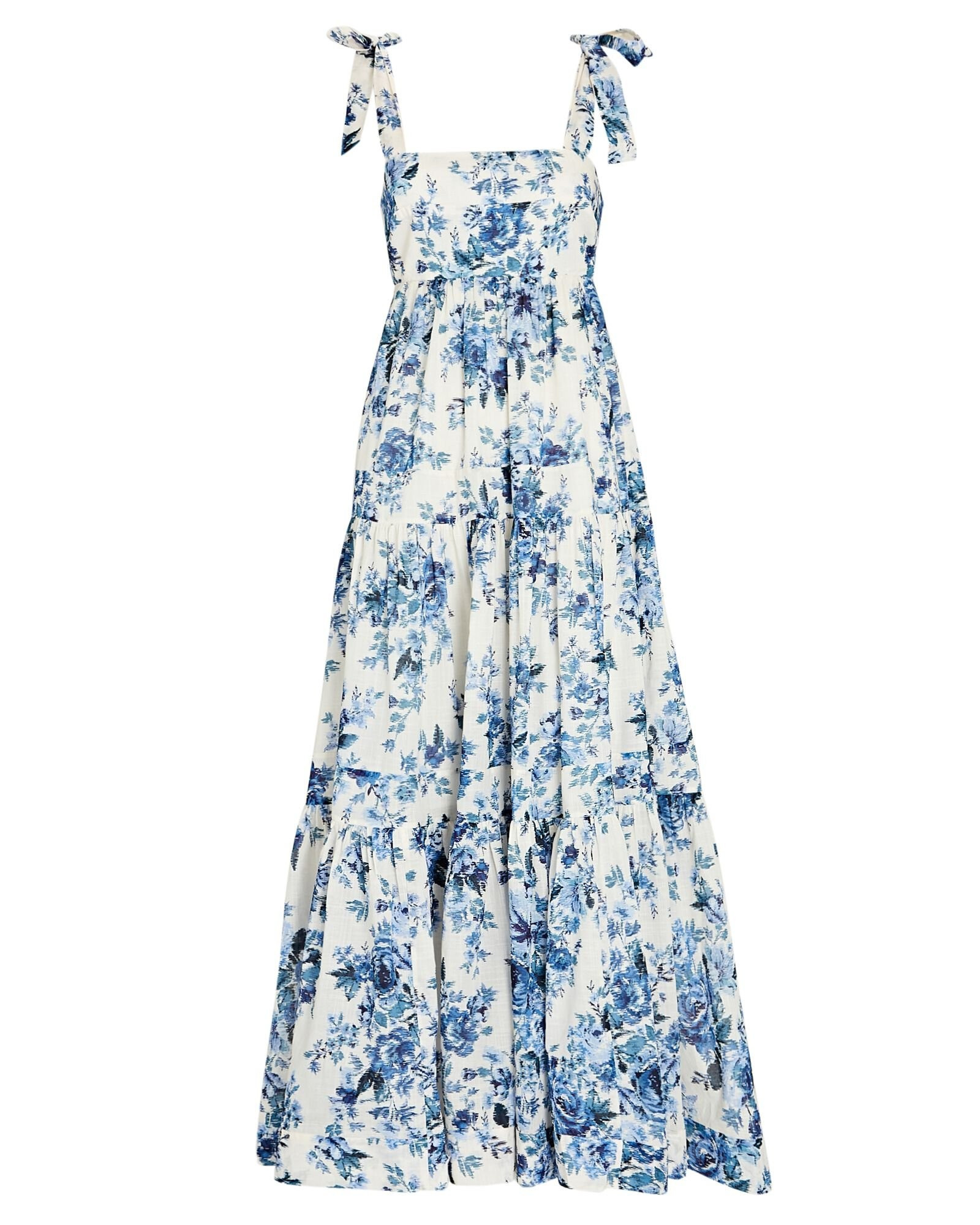 Aliane Floral Tie-Shoulder Midi Dress | INTERMIX
