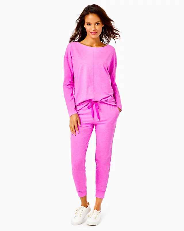 Downtime Jersey Set in Heathered Elderberry | Lilly Pulitzer