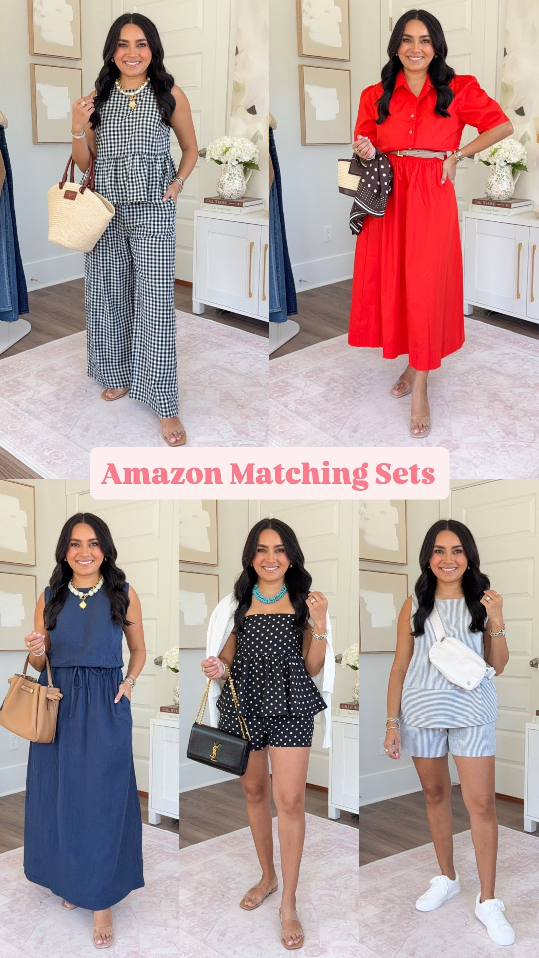 Amazon Matching Sets!
For reference: I’m 5’0, petite, 32b bra size, and 2/26 in bottoms, pear shaped. 
*Everything I share is unaltered! TTS means true to size. Between size 5-6.5 in shoes


Wearing size xs or small in all matching sets - wearing the smallest size available!
Flat sandals size 5.5 TTS
Clear heels size 5 TTS


Spring matching sets
Summer matching sets
Spring outfits 2026
Vacation outfits beach
Summer outfits




#LTKgrwm #LTKPetite #LTKootd