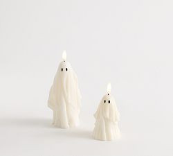 Flameless Ghost Pillar Candles - Set of 2 | Pottery Barn (US)
