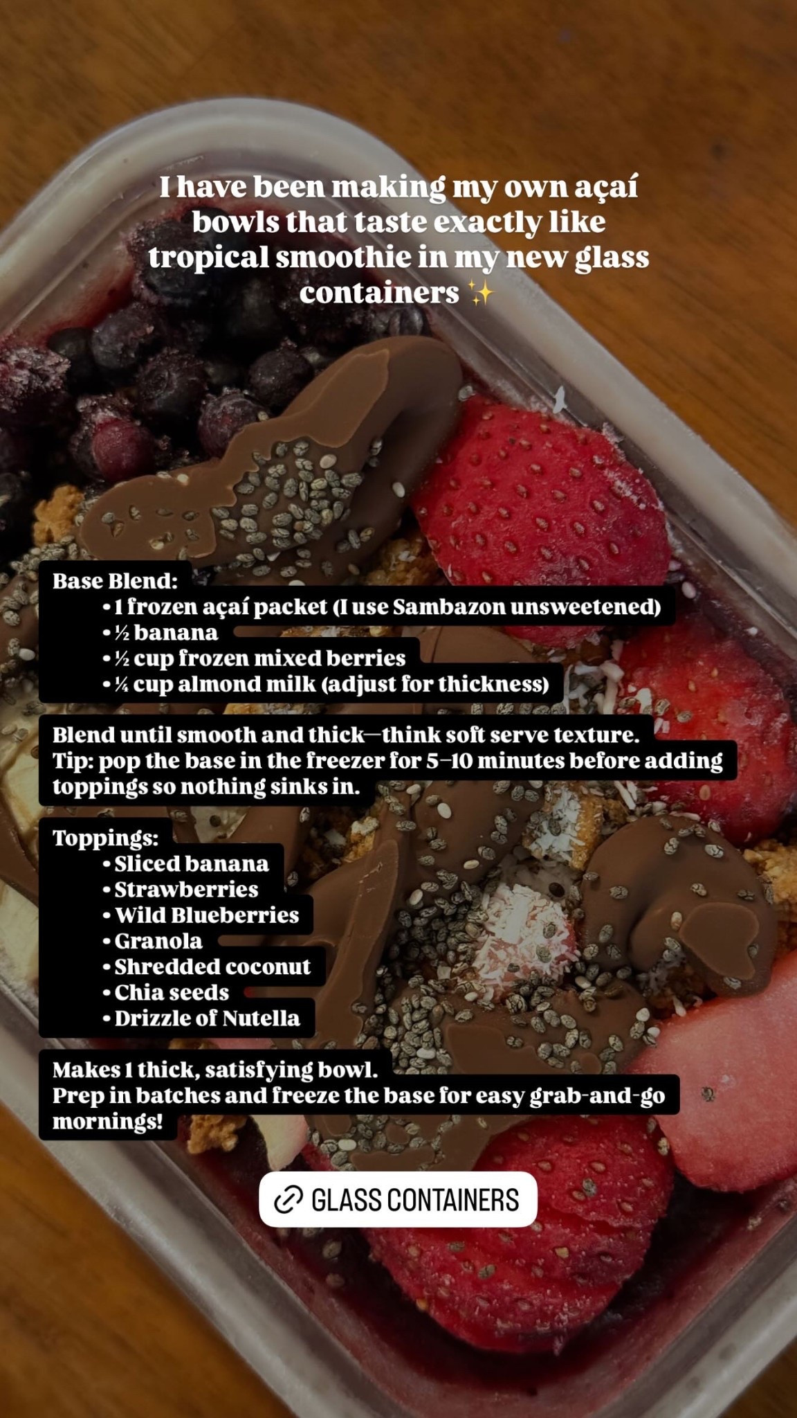 Tropical Smoothie Copycat Açaí bowl with Nutella Recipe 😋

#LTKkitchen 

#LTKHome