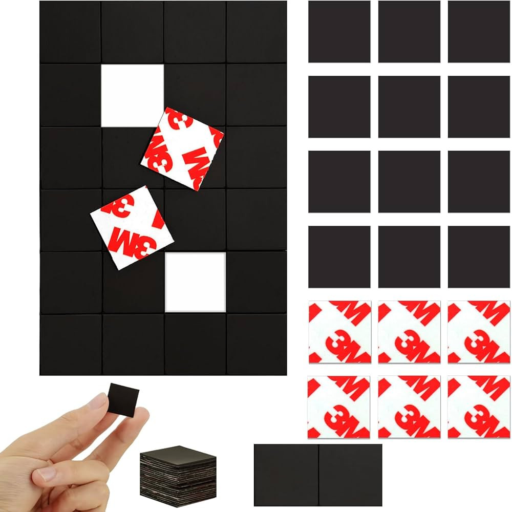 Magnetic Squares with 3M Adhesive Backing(144PCS Each 3/4" x 3/4"),Self Sticky Pre-Cut Magnet Tap... | Amazon (US)
