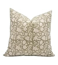 Thick Linen 14x36 Inch Throw Pillow Cover, Outdoor Pillow with Handblock Print, Decorative Handma... | Amazon (US)