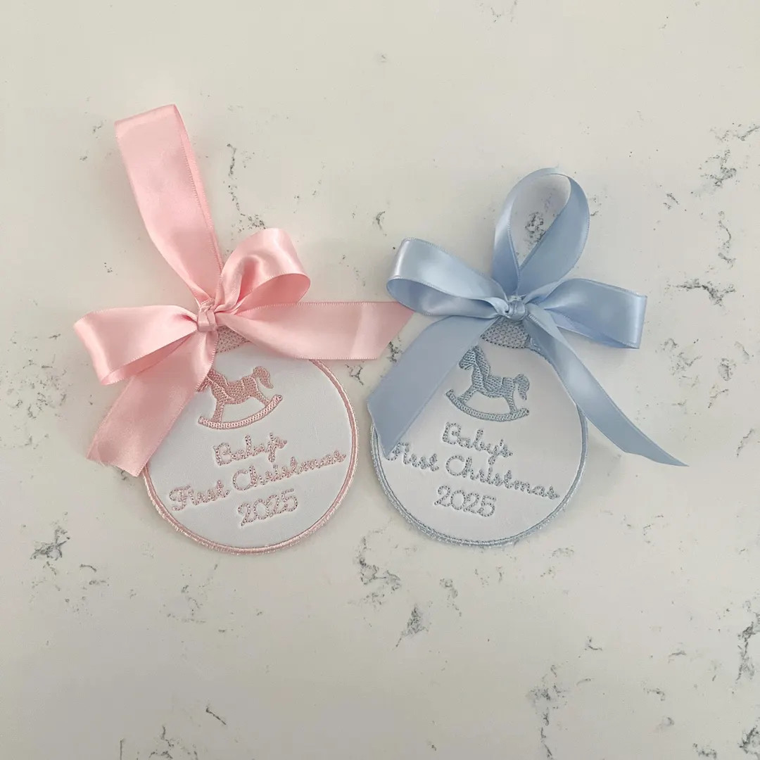 Baby's First Christmas Ornament, Custom Embroidered Christmas Ornament, Baby’s First Christmas ... | Etsy (US)