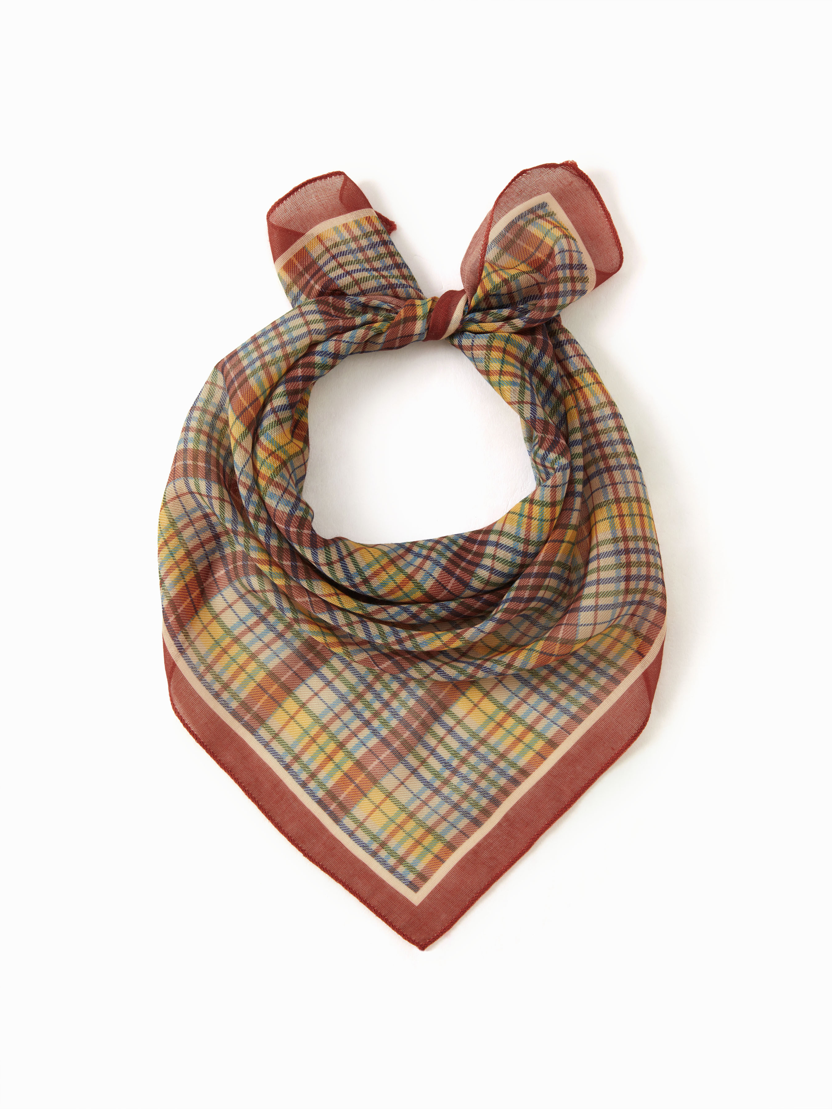 TARTAN SQUARE HEADSCARF For Daily Casual Vacation | Cider